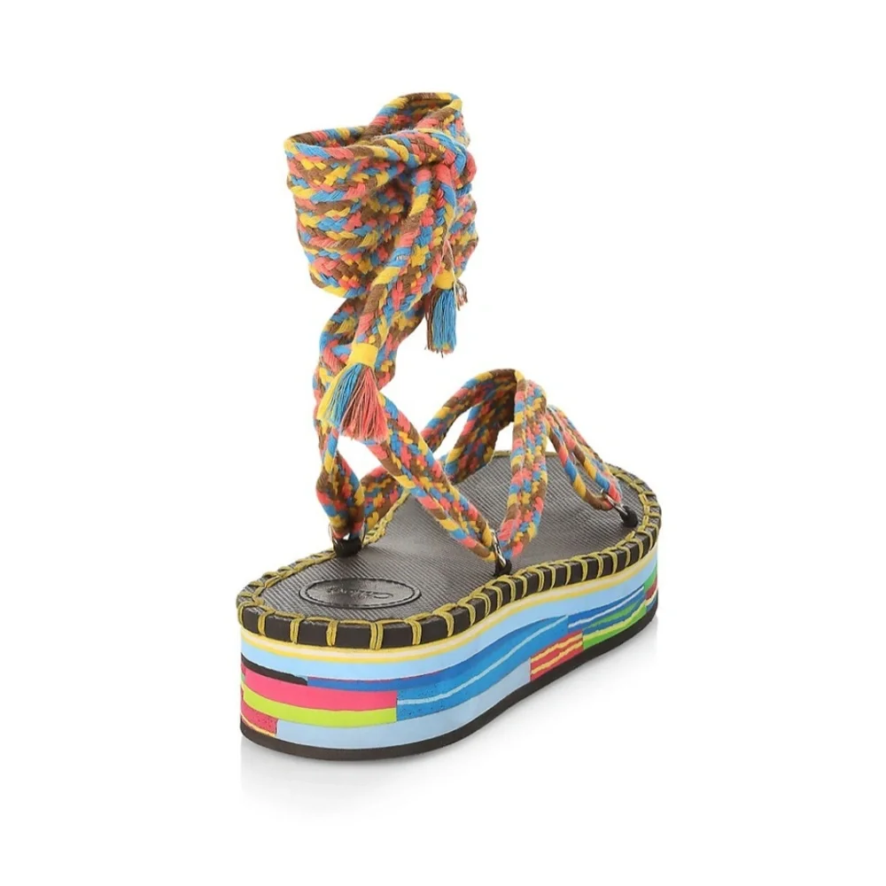 Chloe Lou Strappy Platform Sandals US 7 NWT 37 Summer Beach - Picture 5 of 17